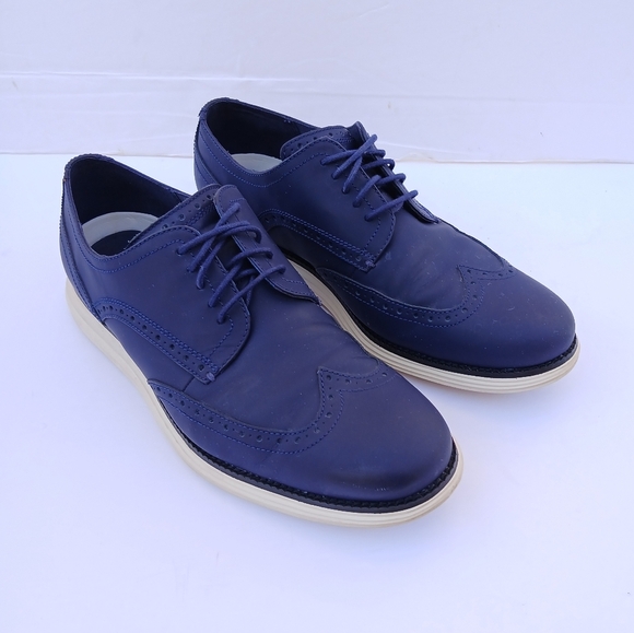Cole Haan Grand OS Leather Wingtip Navy - Picture 6 of 7